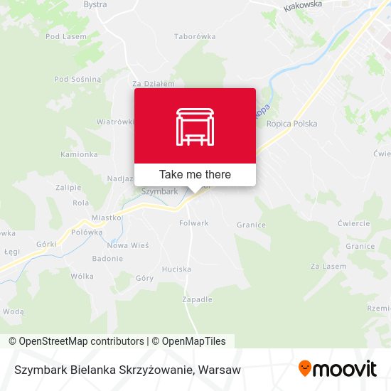 Szymbark Bielanka Skrzyżowanie map