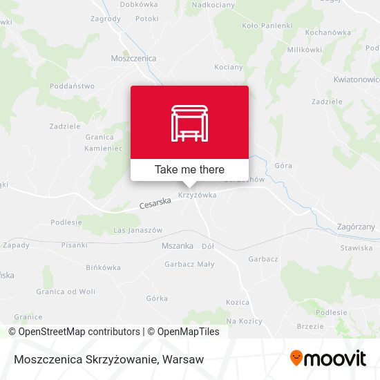 Moszczenica Skrzyżowanie map