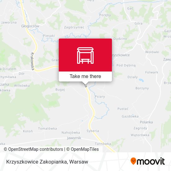 Krzyszkowice Zakopianka map