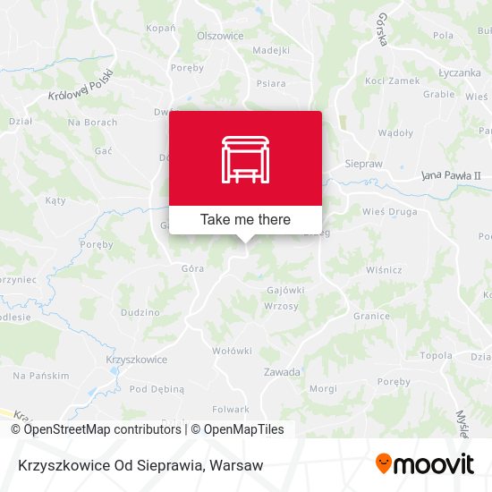 Krzyszkowice Od Sieprawia map