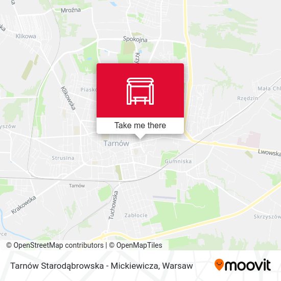 Карта Tarnów Starodąbrowska - Mickiewicza