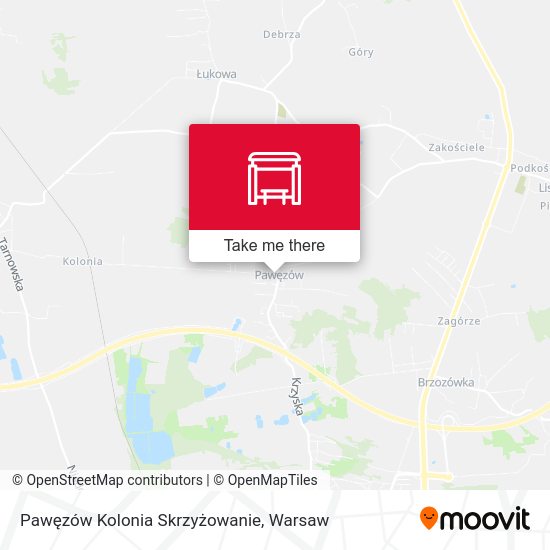 Карта Pawęzów Kolonia Skrzyżowanie