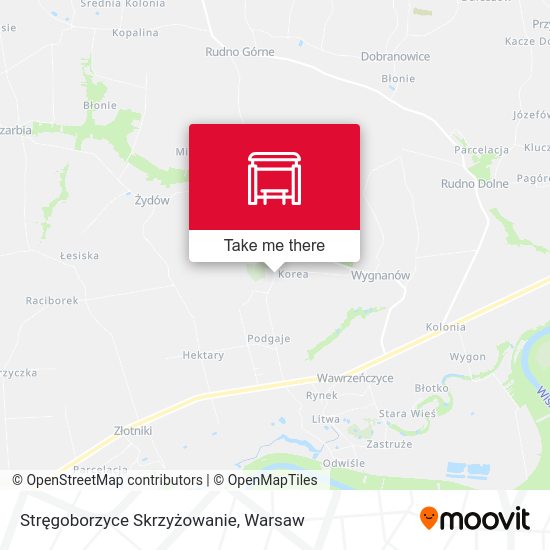 Stręgoborzyce Skrzyżowanie map