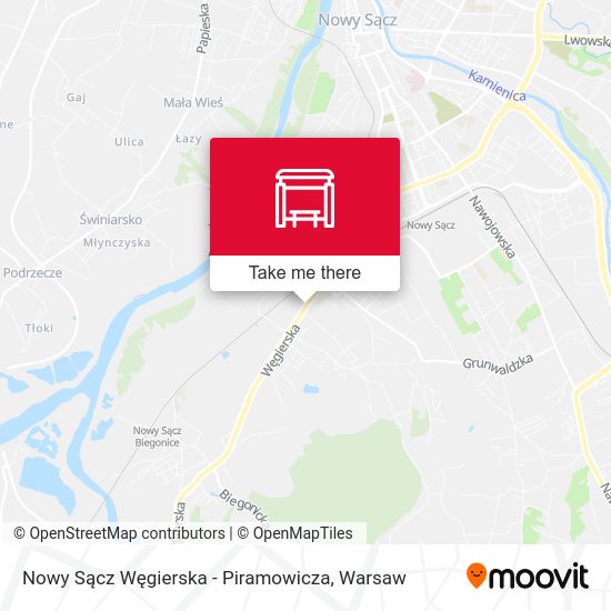 Nowy Sącz Węgierska - Piramowicza map