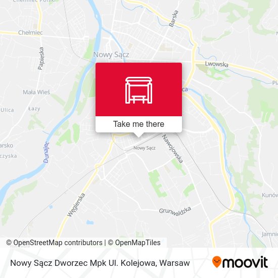 Nowy Sącz Dworzec Mpk Ul. Kolejowa map