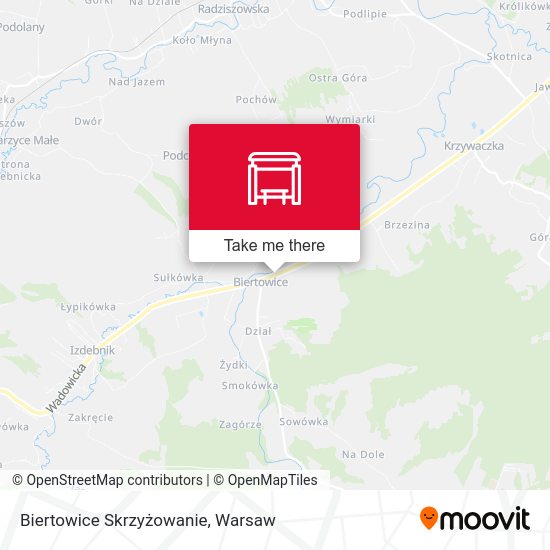 Biertowice Skrzyżowanie map