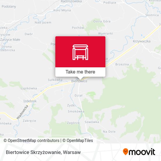 Biertowice Skrzyżowanie map