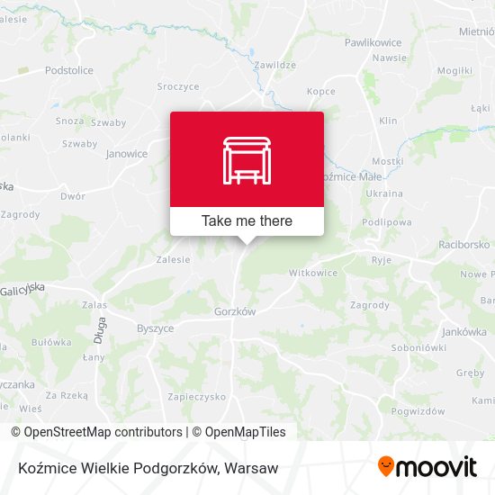 Koźmice Wielkie Podgorzków map