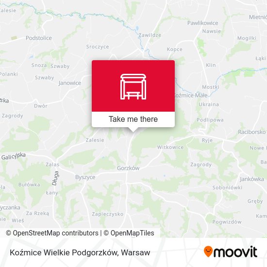 Koźmice Wielkie Podgorzków map