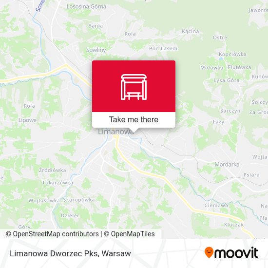 Limanowa Dworzec Pks map