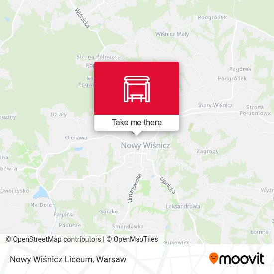 Nowy Wiśnicz Liceum map