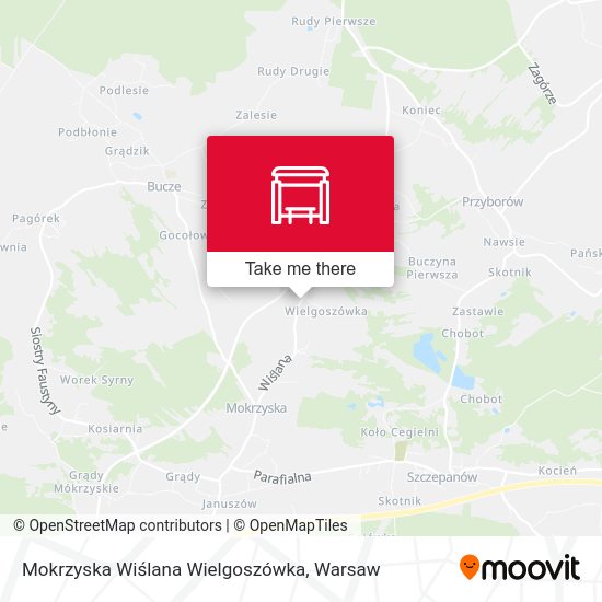 Mokrzyska Wiślana Wielgoszówka map