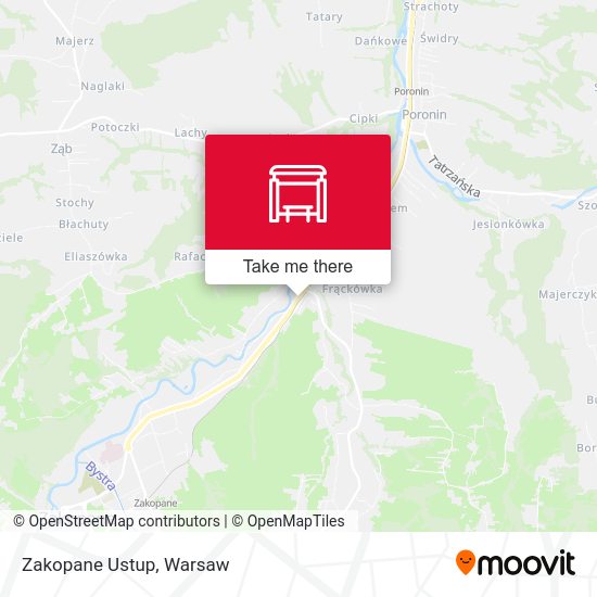 Zakopane Ustup map