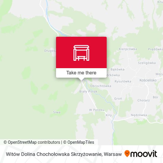 Witów Dolina Chochołowska Skrzyżowanie map