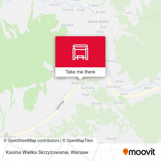 Kasina Wielka Skrzyżowanie map