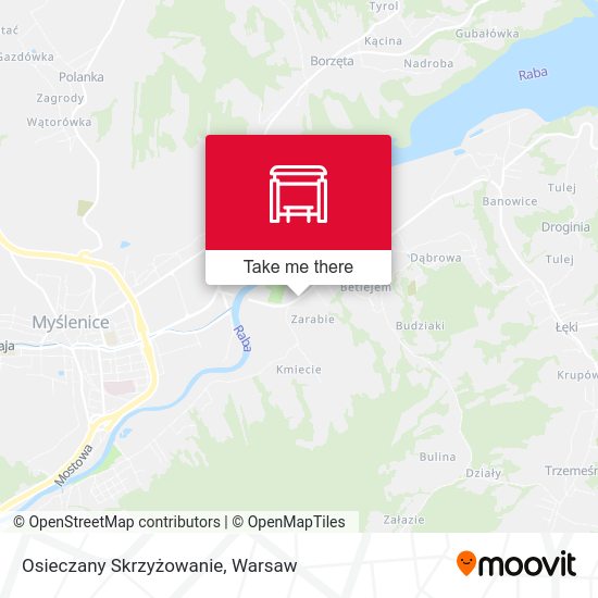 Osieczany Skrzyżowanie map