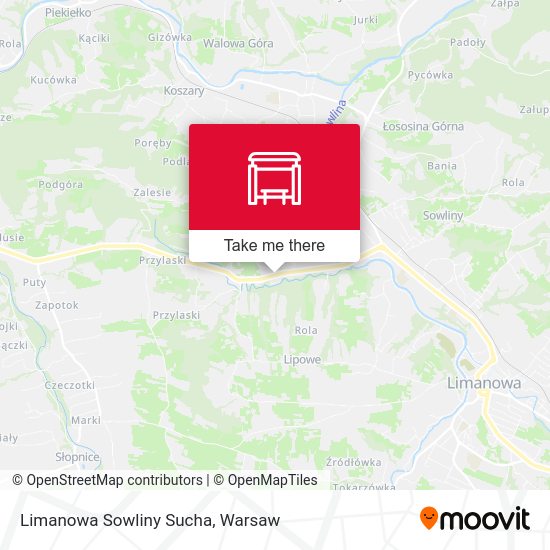 Limanowa Sowliny Sucha map