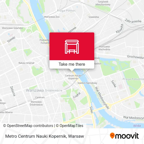 Карта Metro Centrum Nauki Kopernik