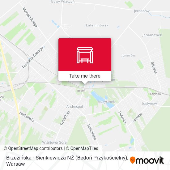 Brzezińska - Sienkiewicza NŻ (Bedoń Przykościelny) map