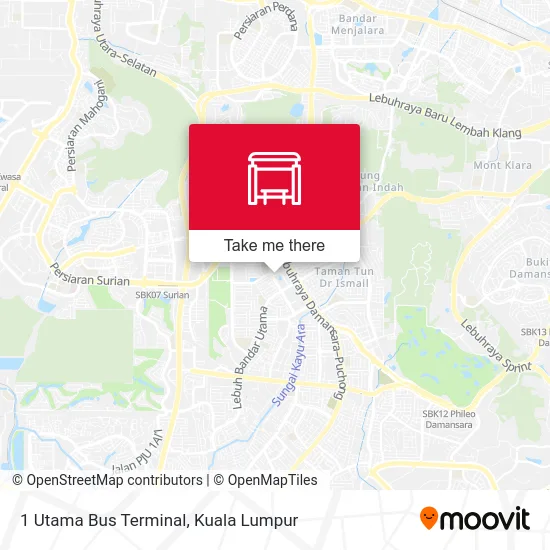1 Utama Bus Terminal map