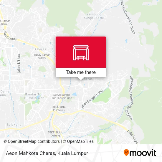 Aeon  Mahkota Cheras map