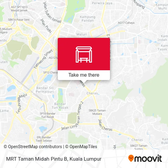 MRT Taman Midah Pintu B map