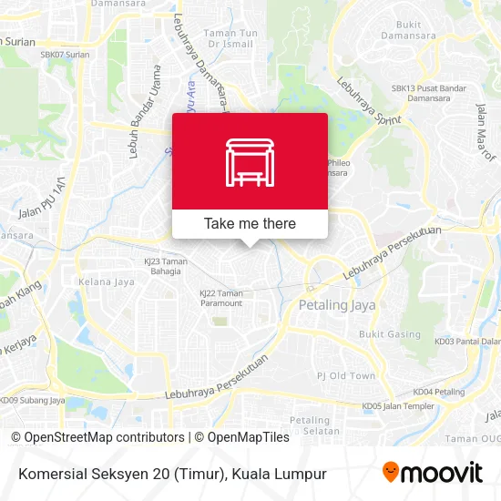 Komersial Seksyen 20 (Timur) map