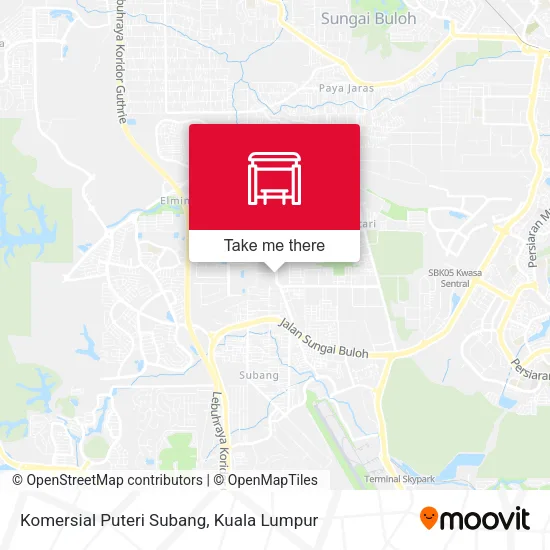 Komersial Puteri Subang map