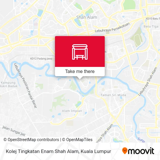 Kolej Tingkatan Enam Shah Alam map