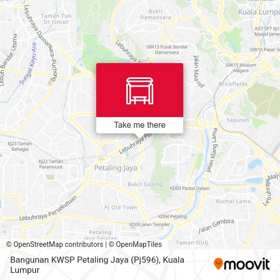 Bangunan KWSP Petaling Jaya (Pj596) map