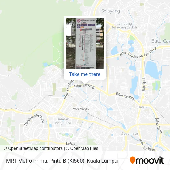 MRT Metro Prima, Pintu B (Kl560) map