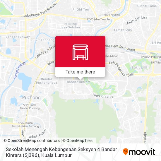 Peta Sekolah Menengah Kebangsaan Seksyen 4 Bandar Kinrara (Sj396)