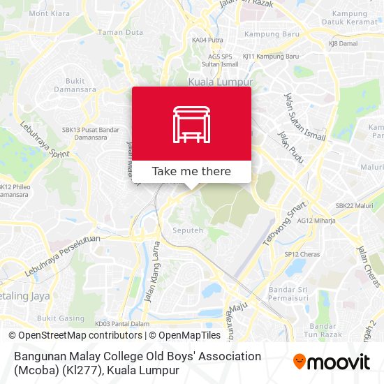 Bangunan Malay College Old Boys' Association (Mcoba) (Kl277) map