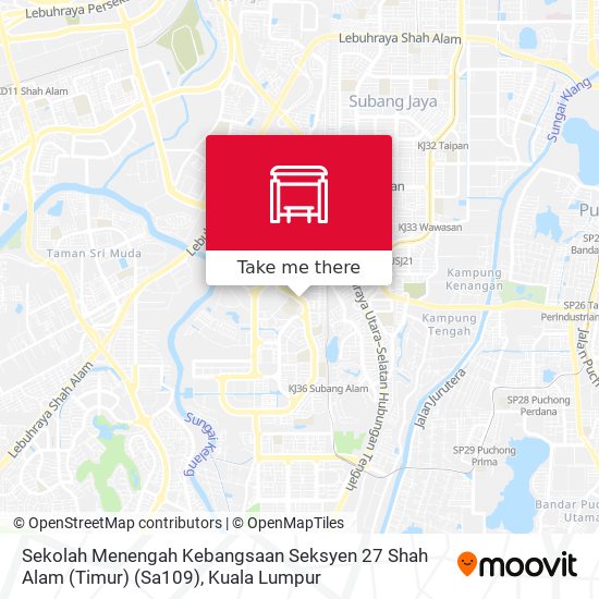 Peta Sekolah Menengah Kebangsaan Seksyen 27 Shah Alam (Timur) (Sa109)