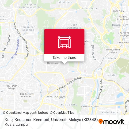 Kolej Kediaman Keempat, Universiti Malaya (Kl2348) map