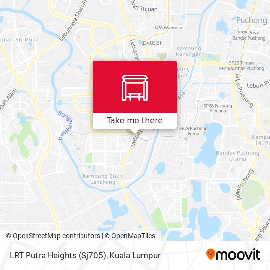 LRT Putra Heights (Sj705) map