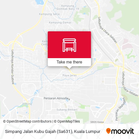Peta Simpang Jalan Kubu Gajah (Sa631)