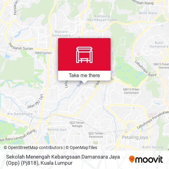 Sekolah Menengah Kebangsaan Damansara Jaya (Opp) (Pj818) map