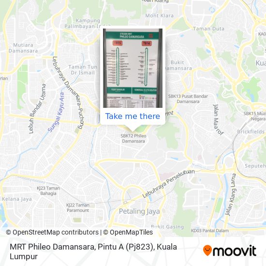 Peta MRT Phileo Damansara, Pintu A (Pj823)