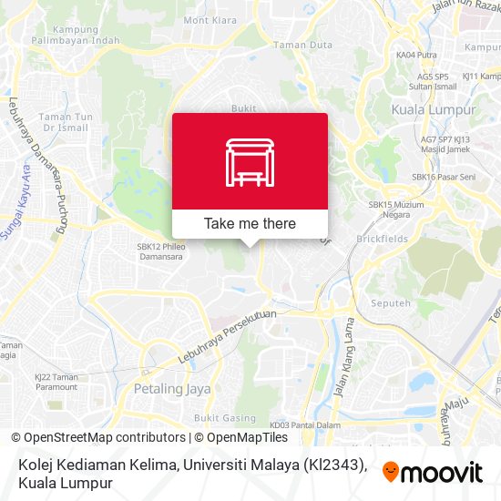 Kolej Kediaman Kelima, Universiti Malaya (Kl2343) map