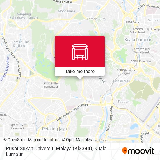Peta Pusat Sukan Universiti Malaya (Kl2344)