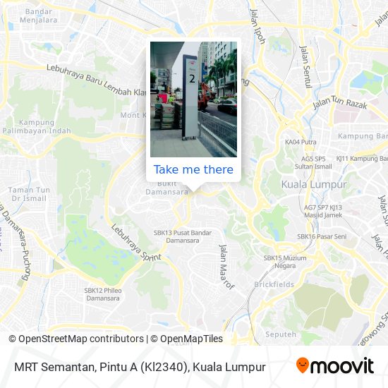 Peta MRT Semantan, Pintu A (Kl2340)