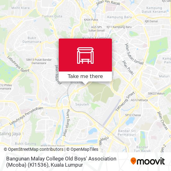Peta Bangunan Malay College Old Boys' Association (Mcoba) (Kl1536)