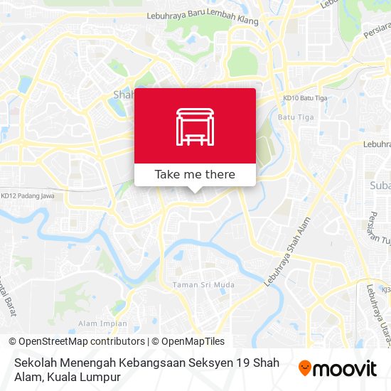 Peta Sekolah Menengah Kebangsaan Seksyen 19 Shah Alam
