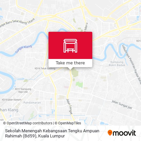 Peta Sekolah Menengah Kebangsaan Tengku Ampuan Rahimah (Bd59)