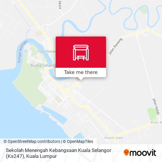 Peta Sekolah Menengah Kebangsaan Kuala Selangor (Ks247)