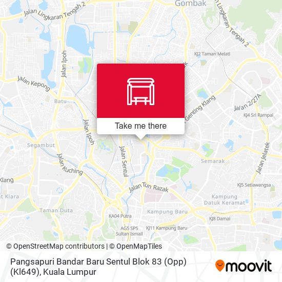 Peta Pangsapuri Bandar Baru Sentul Blok 83 (Opp) (Kl649)