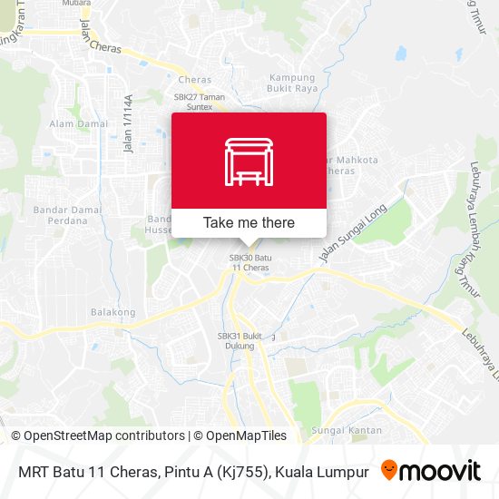 MRT Batu 11 Cheras, Pintu A (Kj755) map