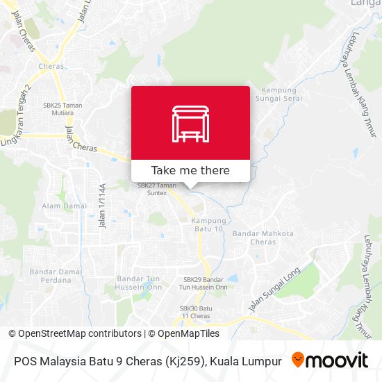 POS Malaysia Batu 9 Cheras (Kj259) map