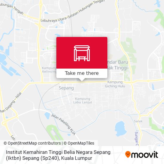 Peta Institut Kemahiran Tinggi Belia Negara Sepang (Iktbn) Sepang (Sp240)